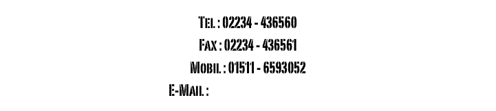 Tel : 02234 - 436560
Fax : 02234 - 436561
Mobil : 01511 - 6593052
E-Mail : service@edv-koeln.de
